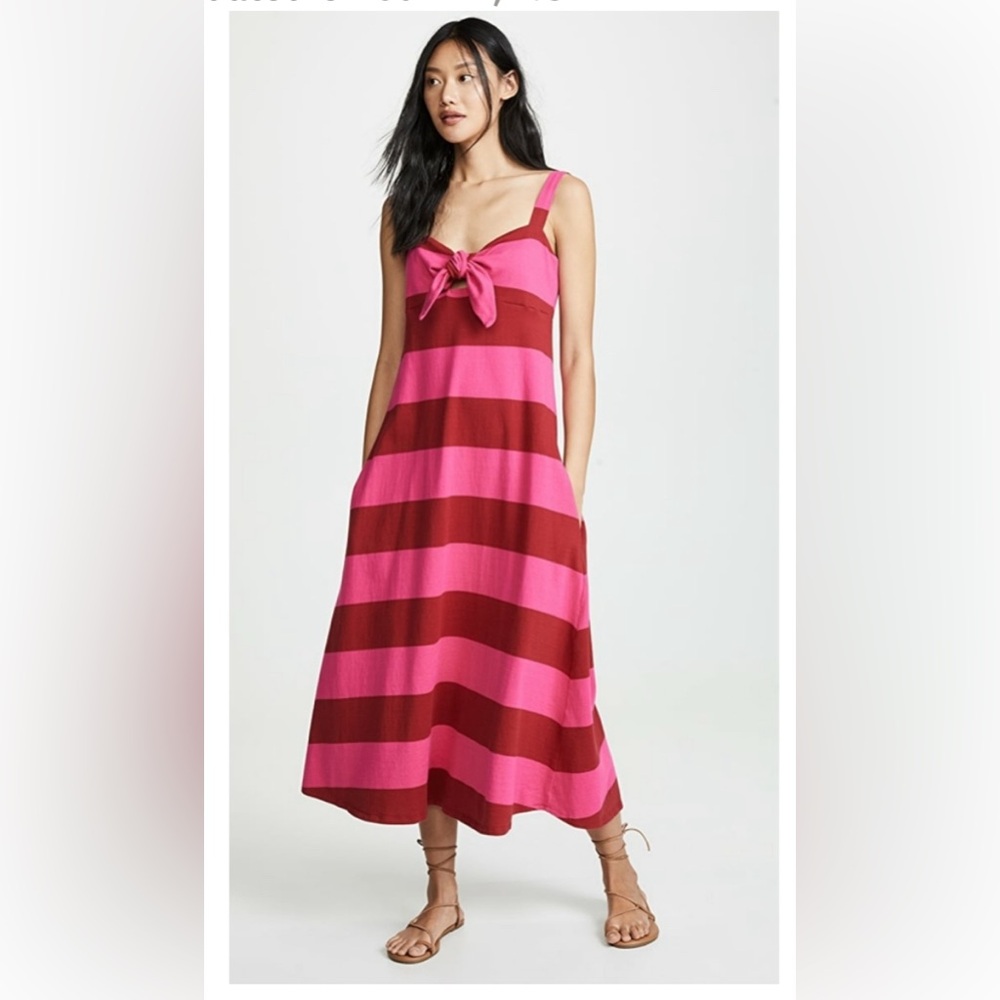 Pink Striped Maxi Sundress with Spaghetti Straps